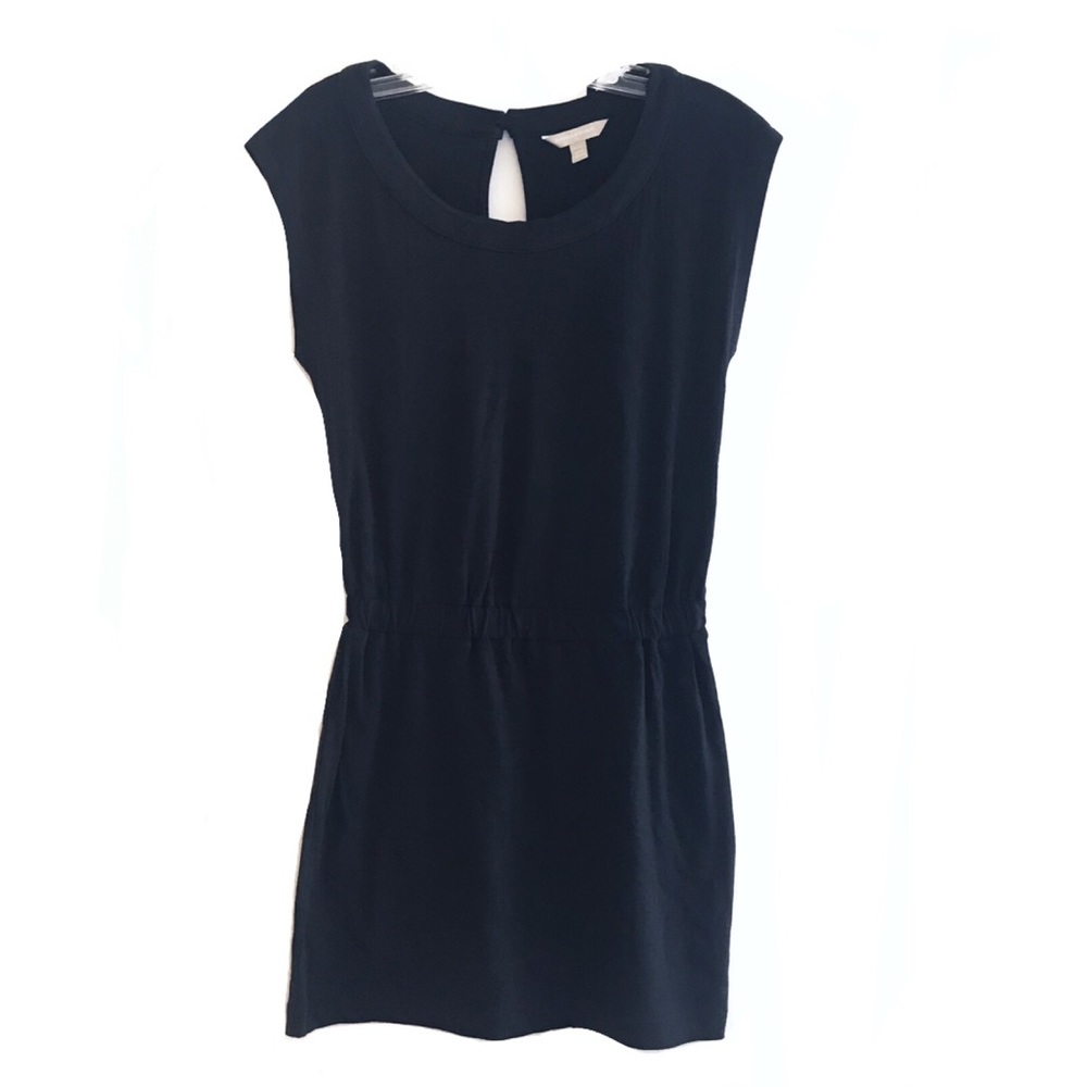 🆕 Banana Republic Black Jersey Gathered Waist Dress